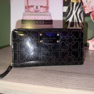 Kate Spade Black Studded Wristlet